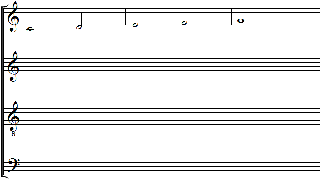 Exercice d'harmonisation N°1. Harmoniser Do, ré, mi, fa, sol