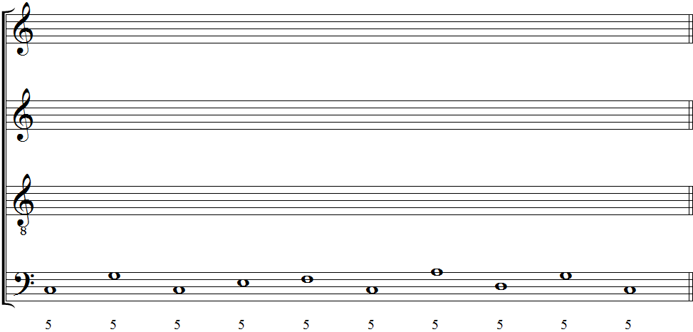 Exercice d'harmonisation. Basse chiffrée I.