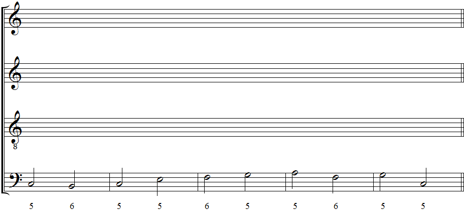 Exercice d'harmonisation. Basse chiffrée II.