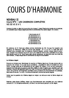 Les cadences complètes